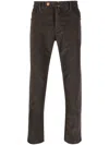 Incotex Slim-cut Corduroy Chinos In Grey