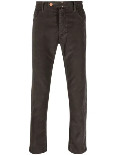 Incotex Slim-cut Corduroy Chinos In Grey