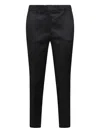 Incotex Relaxed Trousers With Satin Finish And Pockets In Black