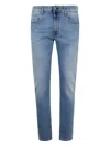 Incotex 5 Pocket Denim Straight Washed In Blue