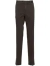Incotex Logo-embroidered Trousers In Brown