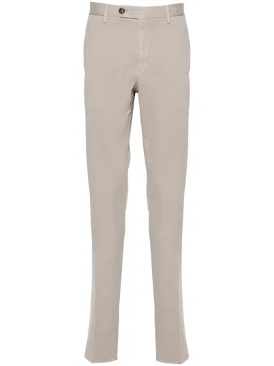 Incotex Tapered-leg Cotton Trousers In Neutral