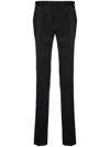 Incotex Pressed-crease Virgin Wool Slim-cut Trousers In Black