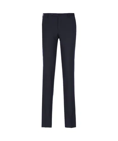 Incotex Slim-cut Virgin-wool Trousers In Black