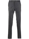 Incotex Slim-cut Virgin-wool Trousers In Grey