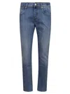 Incotex Slim-fit Blue Cotton Jeans With Classic Design In Blue