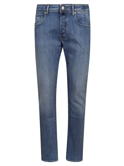 Incotex Slim-fit Blue Cotton Jeans With Classic Design