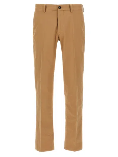 Incotex Slim Fit Cotton Twill Trousers In Brown