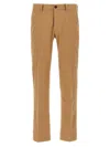 Incotex Cotton Trousers With Back Pocket And Belt Loops In Brown