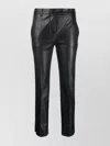 Incotex Slim Fit Faux Leather Trousers