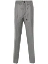 Incotex Drawstring Wool Trousers In Gray