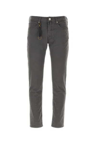 Incotex Grey Logo-patch Straight-leg Jeans