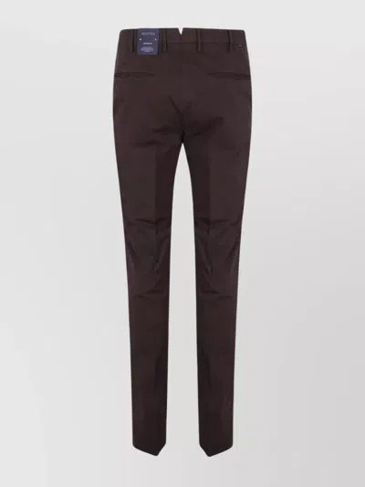 Incotex Slim Fit Trousers Back Pockets In Brown