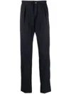 Incotex Tapered Virgin-wool Trousers In Blue