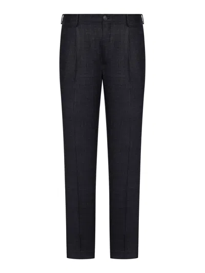 Incotex Slim Fit Virgin Wool Pants In Blue