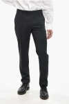 Incotex Slim Fit Virgin Wool Pants With Belt Loops In Black