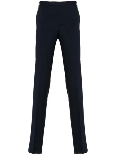 Incotex Slim-fit Virgin Wool Trousers In Blue