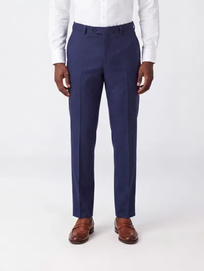 Incotex Slim Fit Wool Flannel Chinos With Off-centre Closure In 蓝色