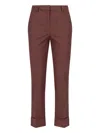 Incotex Straight Trousers With Belt Loops And Back Pockets In Brown