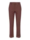 Incotex Straight Trousers With Belt Loops And Back Pockets In Marrón
