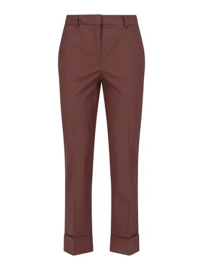 Incotex Straight Trousers With Belt Loops And Back Pockets In Brown