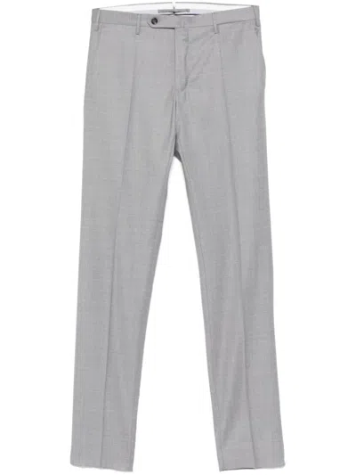 Incotex Slub-texture Trousers In Grey