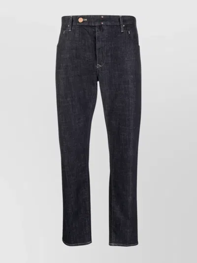 Incotex Special Denim Straight Leg Trousers In Black