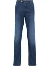 Incotex Trousers With Belt Loops And Five-pocket Design In Blue