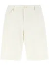 Incotex Ivory Stretch Cotton Bermuda Shorts In White