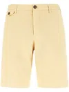 Incotex Mustard Stretch Cotton Bermuda Shorts In Yellow