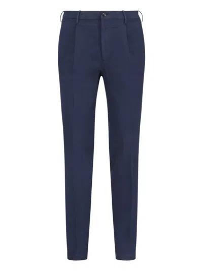 Incotex Straight-leg Blue Cotton Trousers