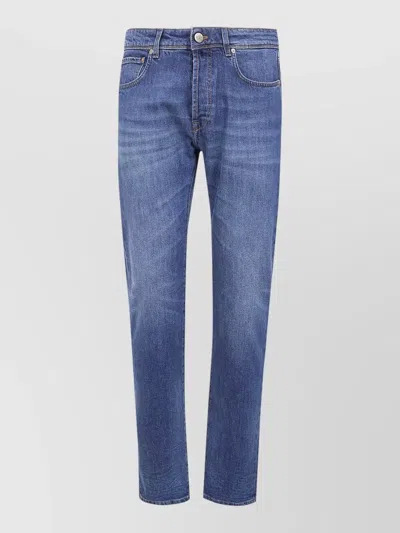 Incotex Straight Leg Denim Jeans Five Pocket Belt Loops In Blue