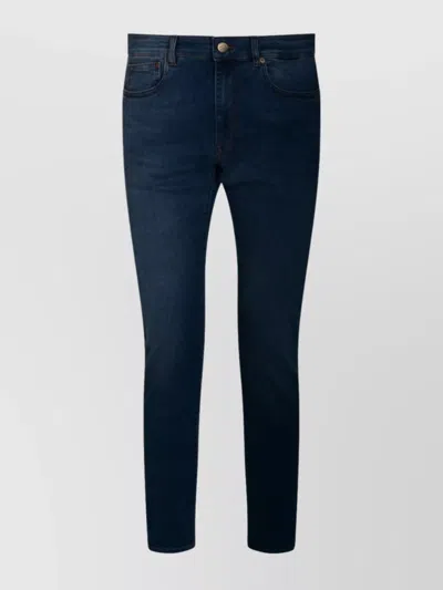 Incotex Straight Leg Five-pocket Trousers With Belt Loops In Blue