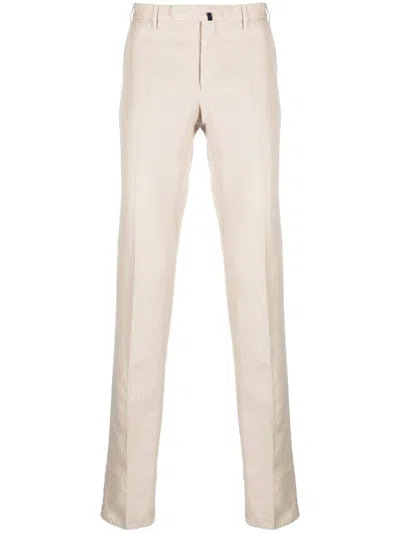 Incotex Straight-leg Linen-cotton Trousers In Nude