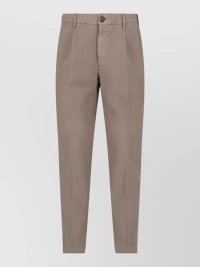 Incotex Straight Leg Pants Back Pocket Side Pockets In Brown
