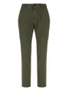 Incotex Stretch Cotton Trousers With Pockets And Loops In Green