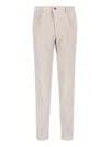 Incotex Straight-leg White Trousers With Structured Waistband In Multi
