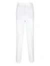 Incotex White Cotton Straight-leg Pants With Medium Rise In White