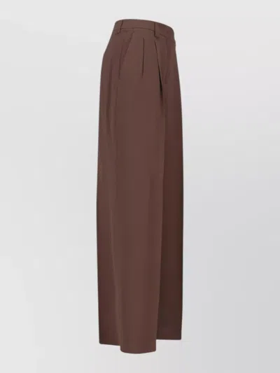 Incotex Straight Trousers Belt Loops Pleated Design In Brown