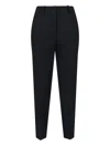 Incotex Straight-leg Trousers In Black Virgin Wool With Elasticated Waistband In Black