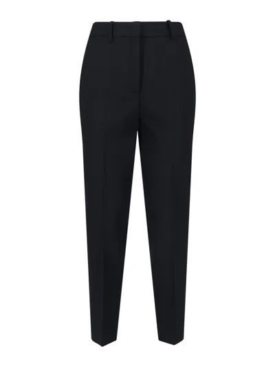 Incotex Straight-leg Trousers In Black Virgin Wool With Elasticated Waistband