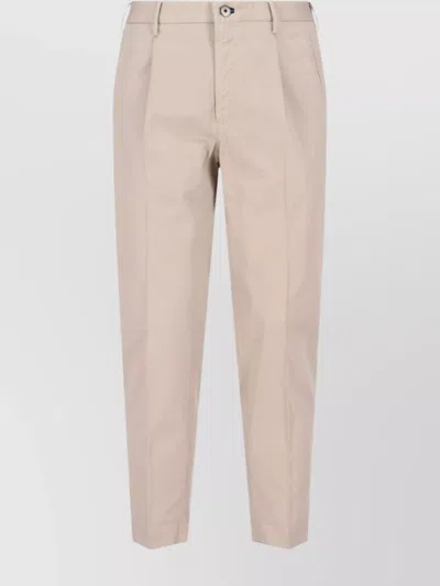 Incotex Straight Trousers With Button Detail And Pockets In Red