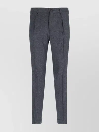 Incotex Straight Trousers With Front Pleats And Pockets In Gray