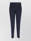 Incotex Straight Trousers With Pleated Front And Pockets In Blue