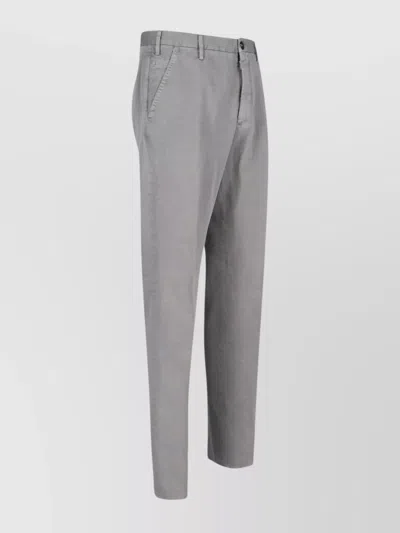 Incotex Straight Trousers With Pockets And Loops In Gray
