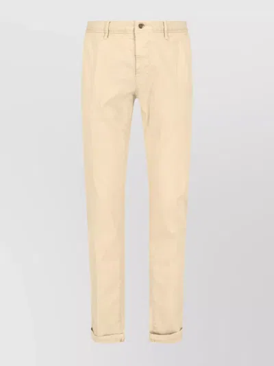 Incotex Straight Trousers With Pockets And Loops In Neutrals
