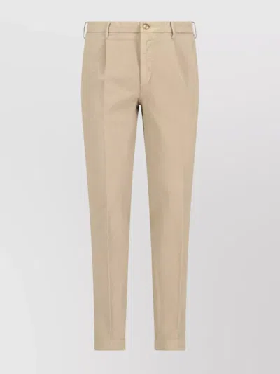 Incotex Straight Trousers With Pockets And Loops In Neutrals