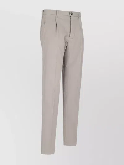 Incotex Straight Trousers With Pockets And Pleats In Neutrals