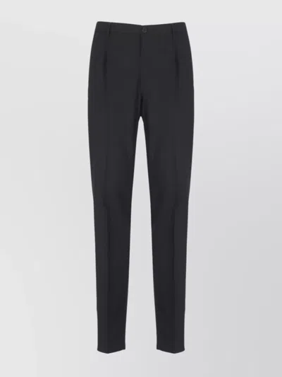 INCOTEX STRAIGHT WOOL TROUSERS WITH POCKETS