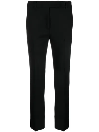 Incotex Straight-leg And Mid-rise Wool Tailored Trousers In Black